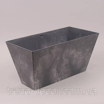Горщик пластмасовий Tubus Case Beton Effect маренго 60см., фото 1