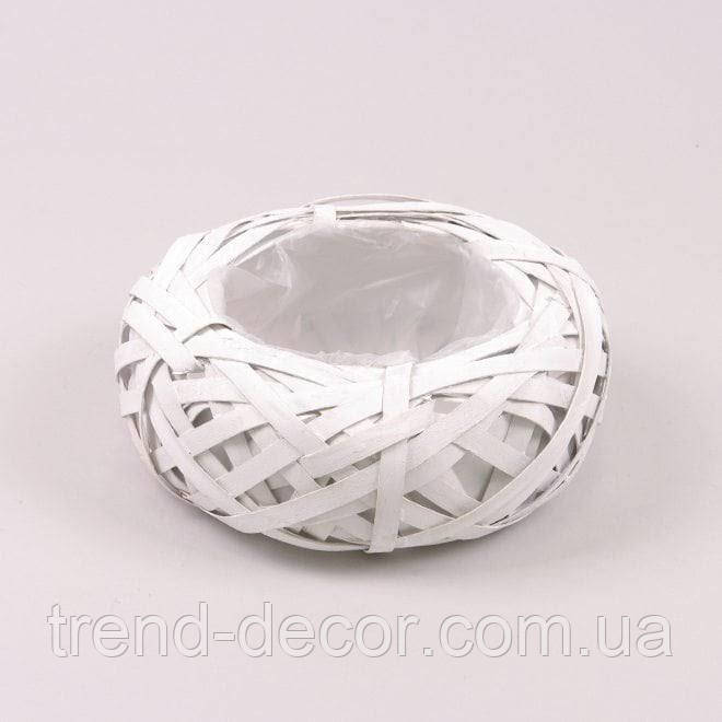 Кашпо з лози біле 20 см. 45383