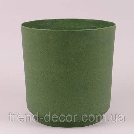 Горщик пластмасовий Satina ECO WOOD зелений лісовий 25см., фото 1