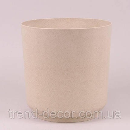Горщик пластмасовий Satina ECO WOOD білий 25см., фото 1