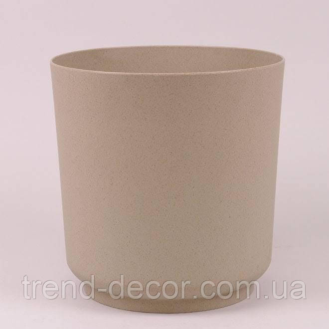 Горщик пластмасовий Satina ECO WOOD платиновий 15 см.