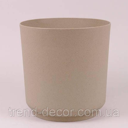 Горщик пластмасовий Satina ECO WOOD платиновий 20см., фото 1
