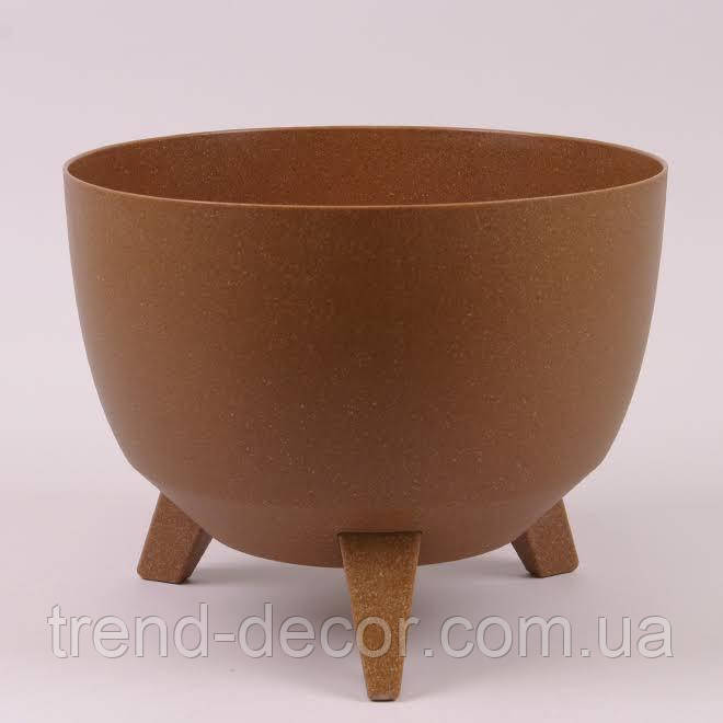 Горщик пластмасовий Misa Roma ECO натуральне дерево 40см.