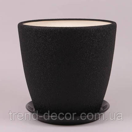 Горщик керамічний Грація шовк чорний 4.5л., фото 1