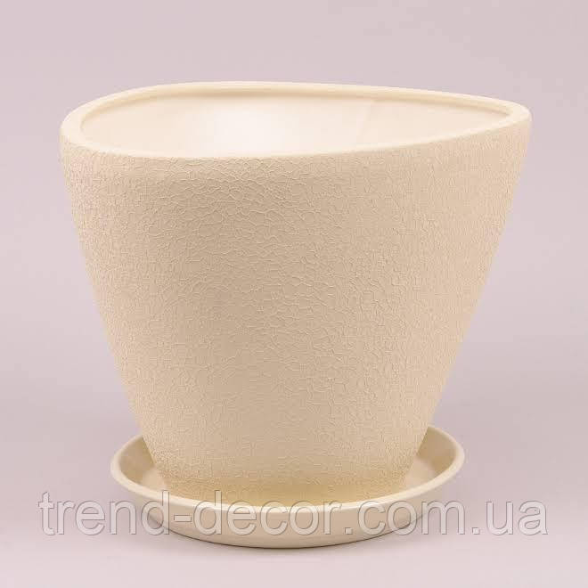 Горщик керамічний Тріумф шовк бежевий 14л.