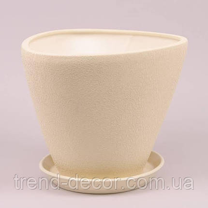 Горщик керамічний Тріумф шовк бежевий 14л., фото 1