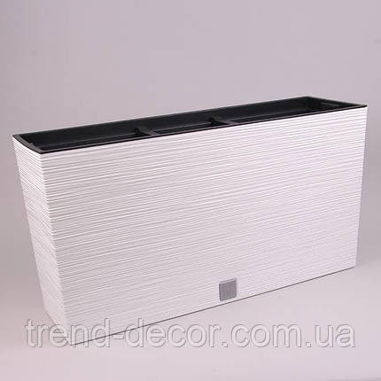 Горщик пластмасовий з вкладом FURU CASE MIDDLE білий 77см., фото 1