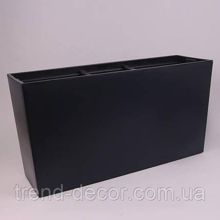 Горщик пластмасовий з вкладом URBI CASE MIDDLE матовий антрацитовий 77см., фото 1