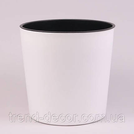 Горщик пластмасовий з вкладом URBI ROUND білий 30см., фото 1