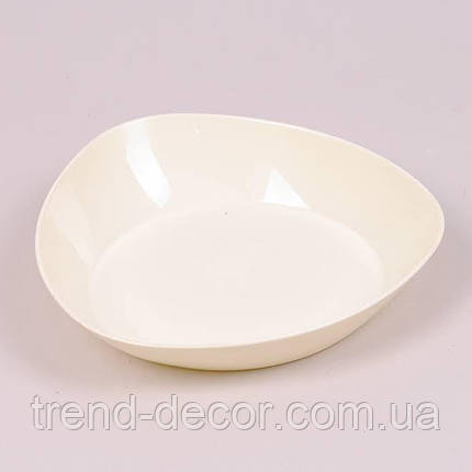 Підставка пластмасова Трикутна кремова 13.5см., фото 1