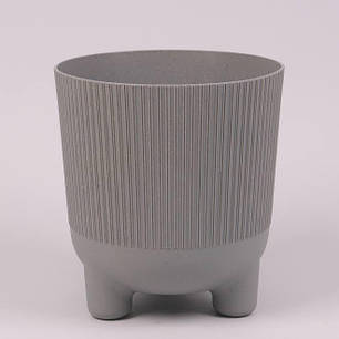 Горщик пластмасовий ARIA JUMPER ECO сірий 14см., фото 1