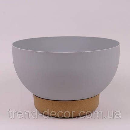 Горщик пластмасовий Misa Satina з підставкою ECO платиновий 29.5см., фото 1