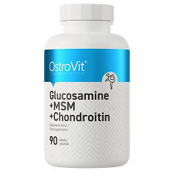 Для суглобів та зв'язок OstroVit Glucosamine MSM Chondroitin (90 таблеток.)