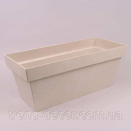 Балконний ящик Cube Case Beton Effect кремовий 40см., фото 1