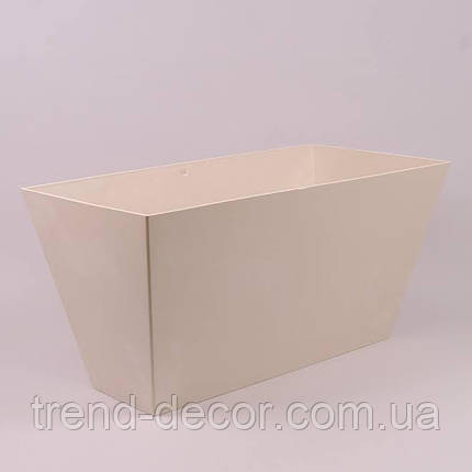 Горщик пластмасовий Tubus Case Beton Effect кремовий 60см., фото 1