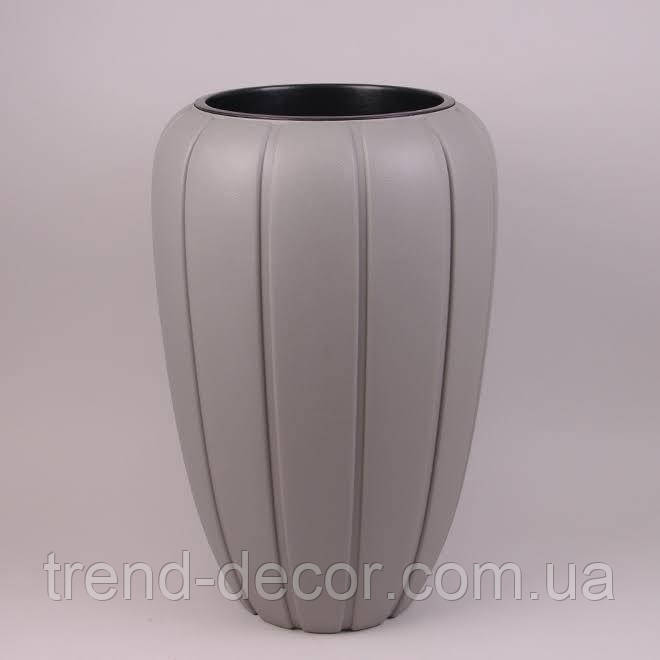 Горщик пластмасовий GAJA з вкладом сірий 61.5см.