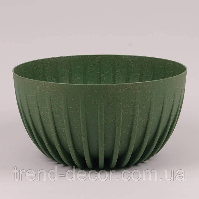 Горщик пластмасовий Misa Mira ECO WOOD зелений лісовий 29.5см.