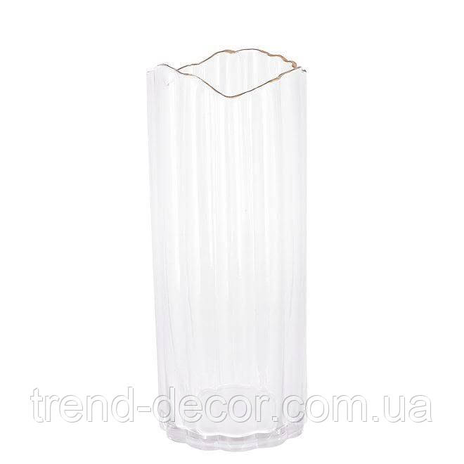 Ваза скляна Гетсбі прозора 29.5 см. 32800