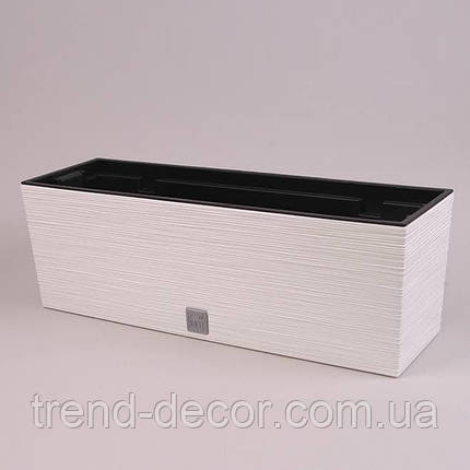 Горщик пластмасовий з вкладом FURU CASE білий 58см., фото 1