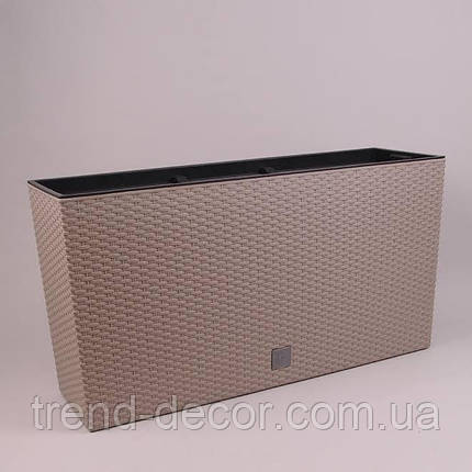 Горщик пластмасовий з вкладом RATO CASE MIDDLE мокка 77см., фото 1