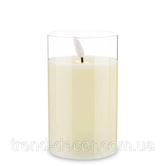 Свічка LED в склі з таймером D-7,5 см. H-12.5 см. 34471