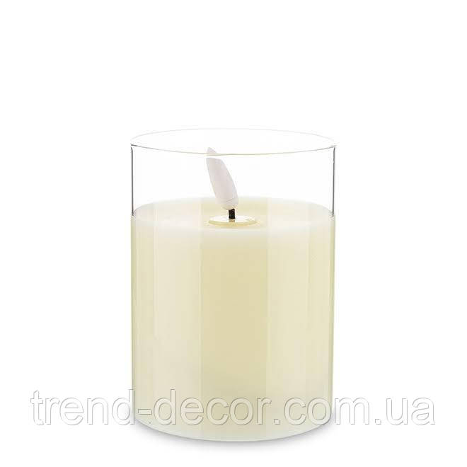 Свічка LED в склі з таймером D-7,5 см. H-10 см. 34472