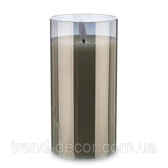 Свічка LED в склі з таймером D-7,5 см. H-15 см. 34479