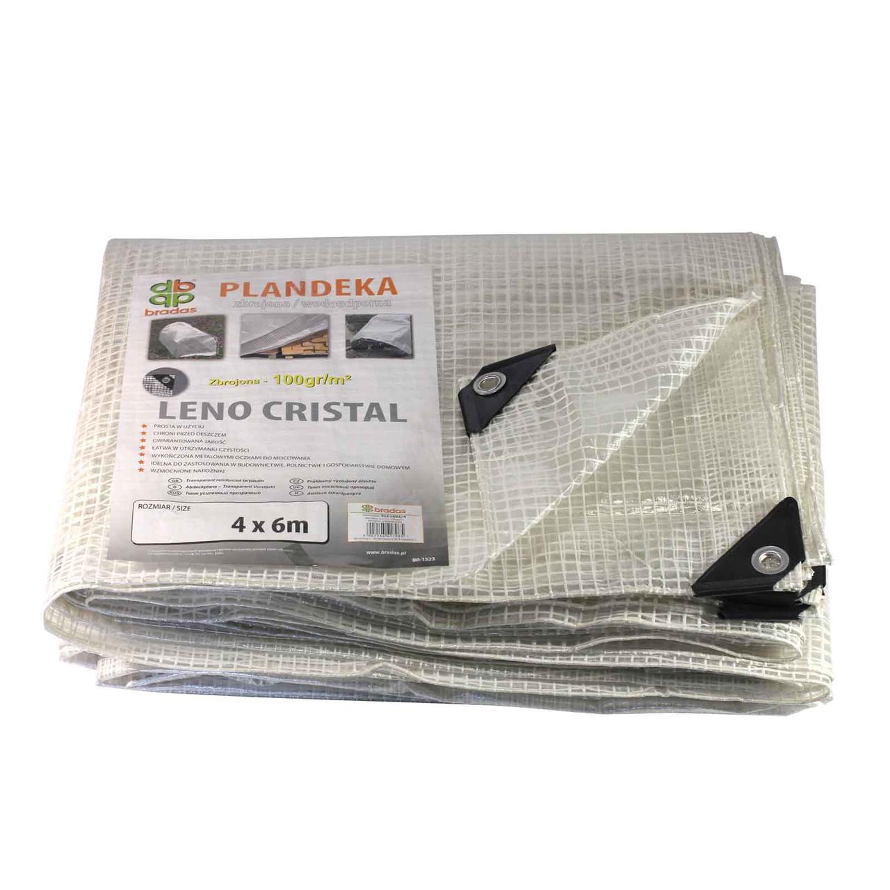 Тент армований водонепроникний прозорий LENO CRISTAL 100 г/м², розмір: 2х3 м - Польща