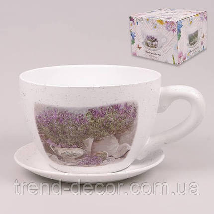 Горщик керамічний Чашка з підставкою 36662, фото 1