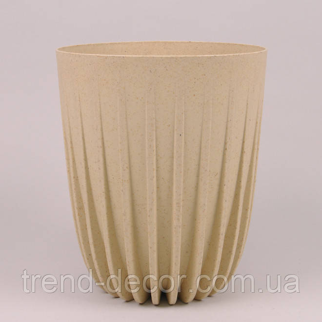 Горщик пластмасовий Mira ECO WOOD пісочний 39 см.