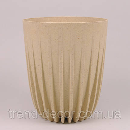 Горщик пластмасовий Mira ECO WOOD пісочний 39 см., фото 1