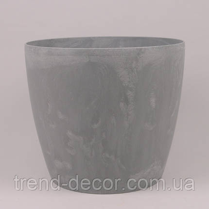 Горщик пластмасовий Magnolia Eco recycled сірий бетон 13.5 см., фото 1