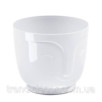 Горщик пластмасовий Atena білий 14 см., фото 1