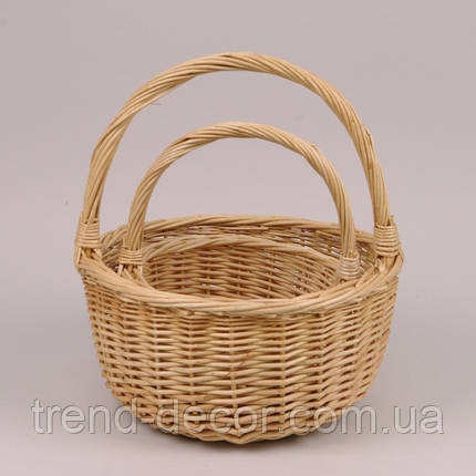 Комплект бежевих кошиків із лози 2 шт. 45599, фото 1