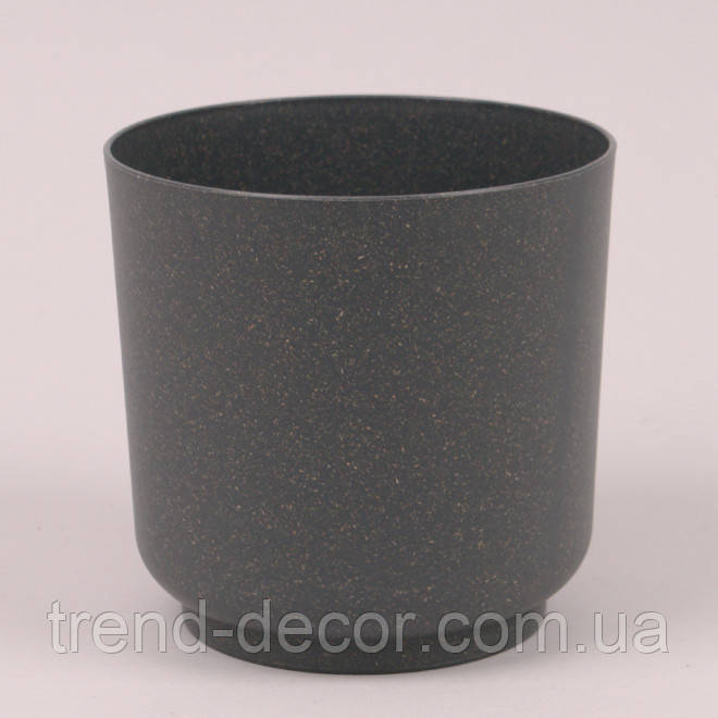 Горщик пластмасовий Satina ECO WOOD антрацитовий 13см.