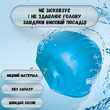 Плавальна купальна красива шапочка для аквааеробіки, Шапочка на довге волосся Hechpro блакитна (HP268), фото 4