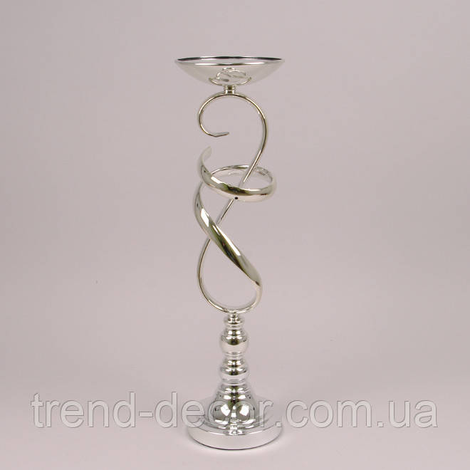 Підсвічник металевий срібний H-54 см. 45535