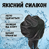 Шапочка для плавання жіноча чоловіча, шапочка для плавання з вушками для довгого волосся Hechpro чорна (HP268), фото 2