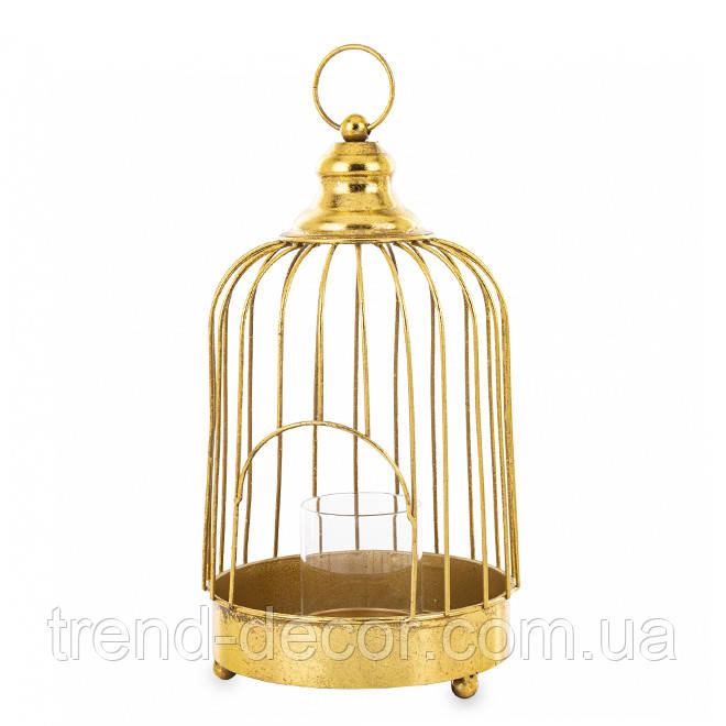 Підсвічник металевий Карта золото 32 см. 34585