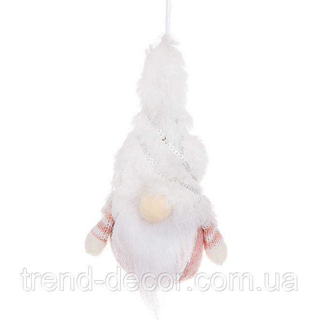 Новорічна м'яка підвіска Гном 15 см 13911