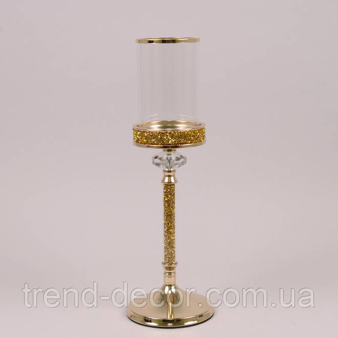 Підсвічник металевий золотий H-41 см. 36742