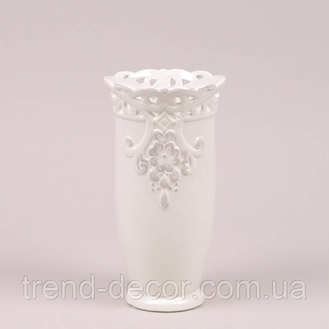 Ваза керамічна біла H-21 см. 45456