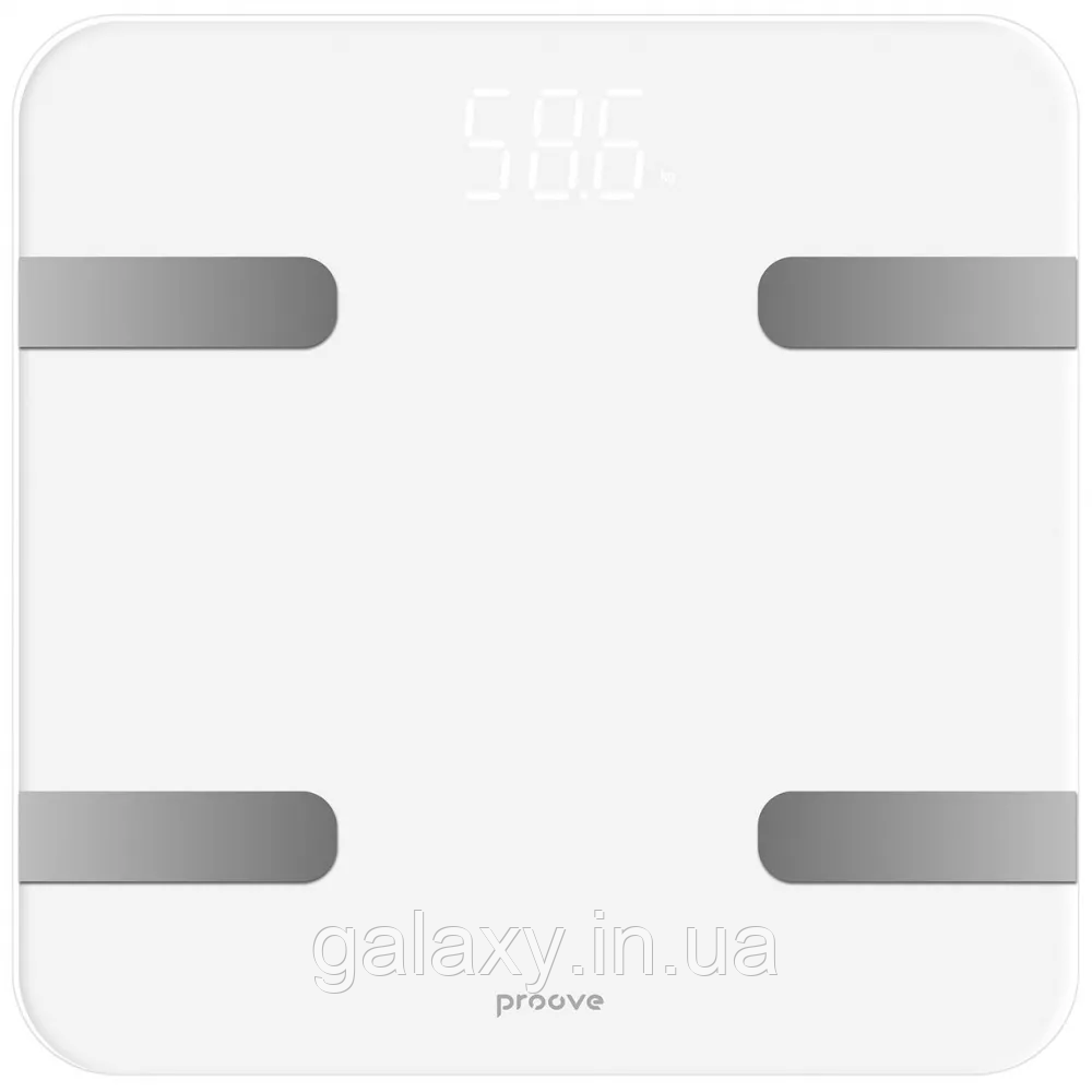 Смарт ваги Proove підлогові з Bluetooth скляні сенсорні Numbers White SLBP00010002