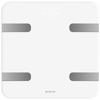 Смарт ваги Proove підлогові з Bluetooth скляні сенсорні Numbers White SLBP00010002