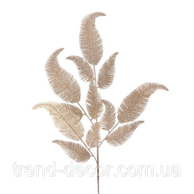 Гілочка новорічна з листям шампань 73 см. 13657