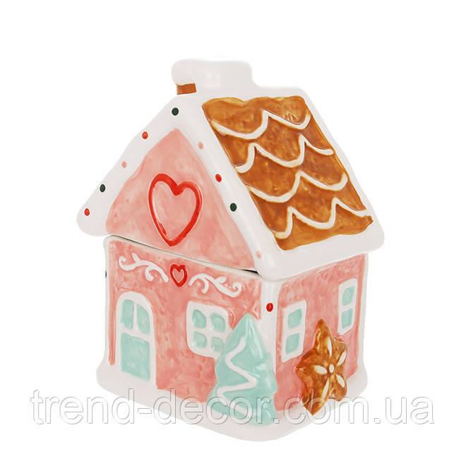Банка керамічна для солодощів Зефірно-пряничний будиночок 350 мл. 33625