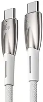 Кабель Baseus Glimmer Series Fast Charging Cable Type-C to Type-C 100W 2m CADH000802 White, фото 3