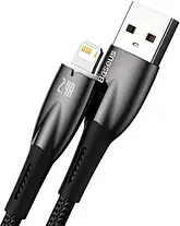 Кабель Baseus Glimmer Series Fast Charging Cable USB to Lightning 2.4A 1m CADH000201 Black, фото 3