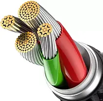 Кабель Baseus Glimmer Series Fast Charging Cable USB to Lightning 2.4A 1m CADH000201 Black, фото 6