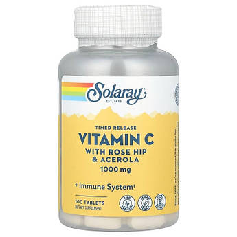 Вiтамін С Solaray Vitamin C 1000 мг тривалого вивільнення 100 таблеток